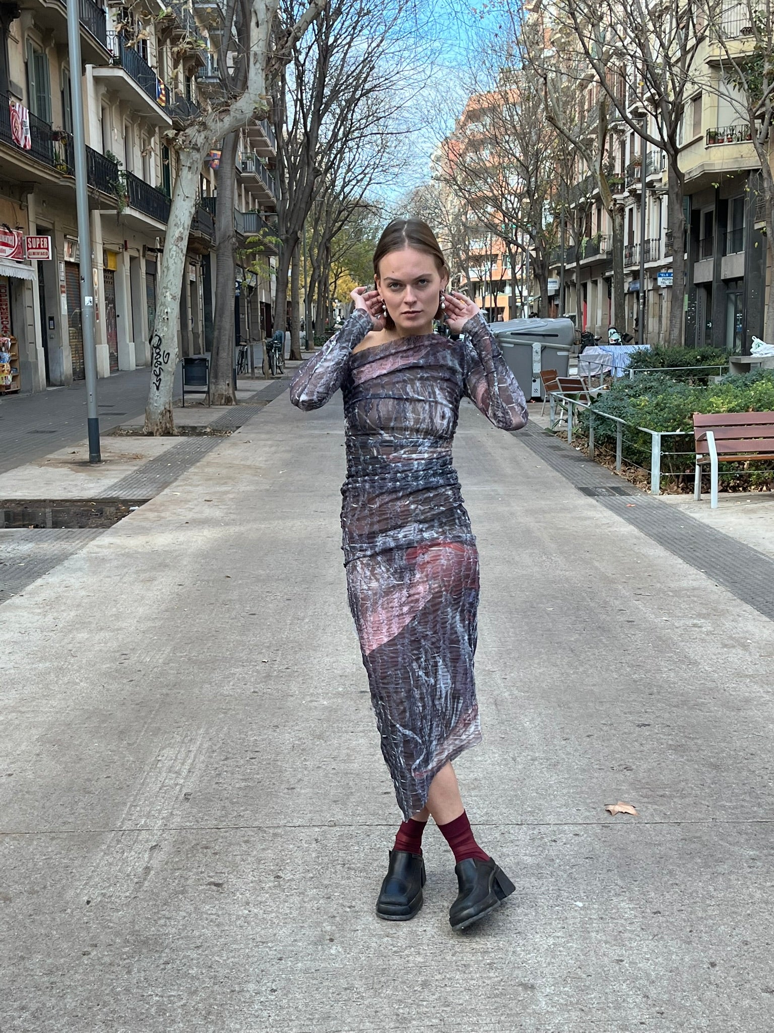 Akaelle textured dress