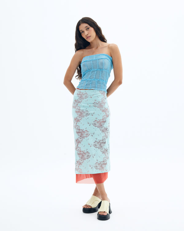 Qingbai double layer skirt