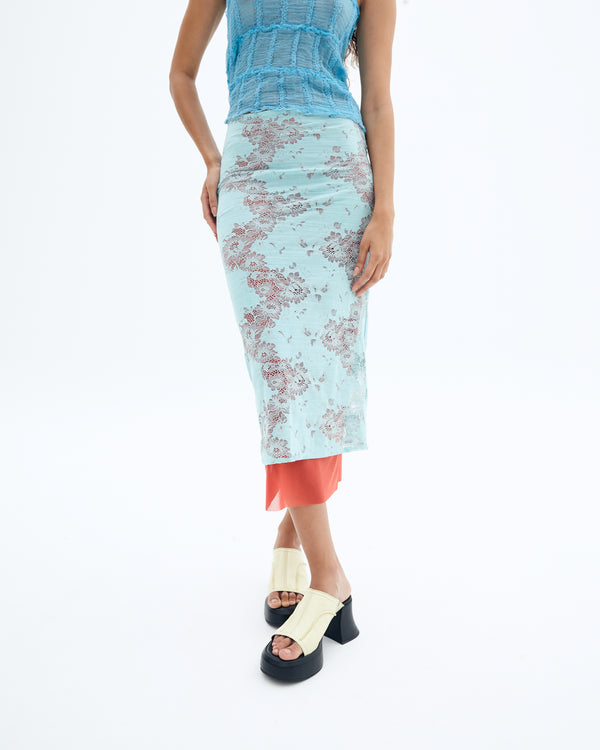 Qingbai double layer skirt