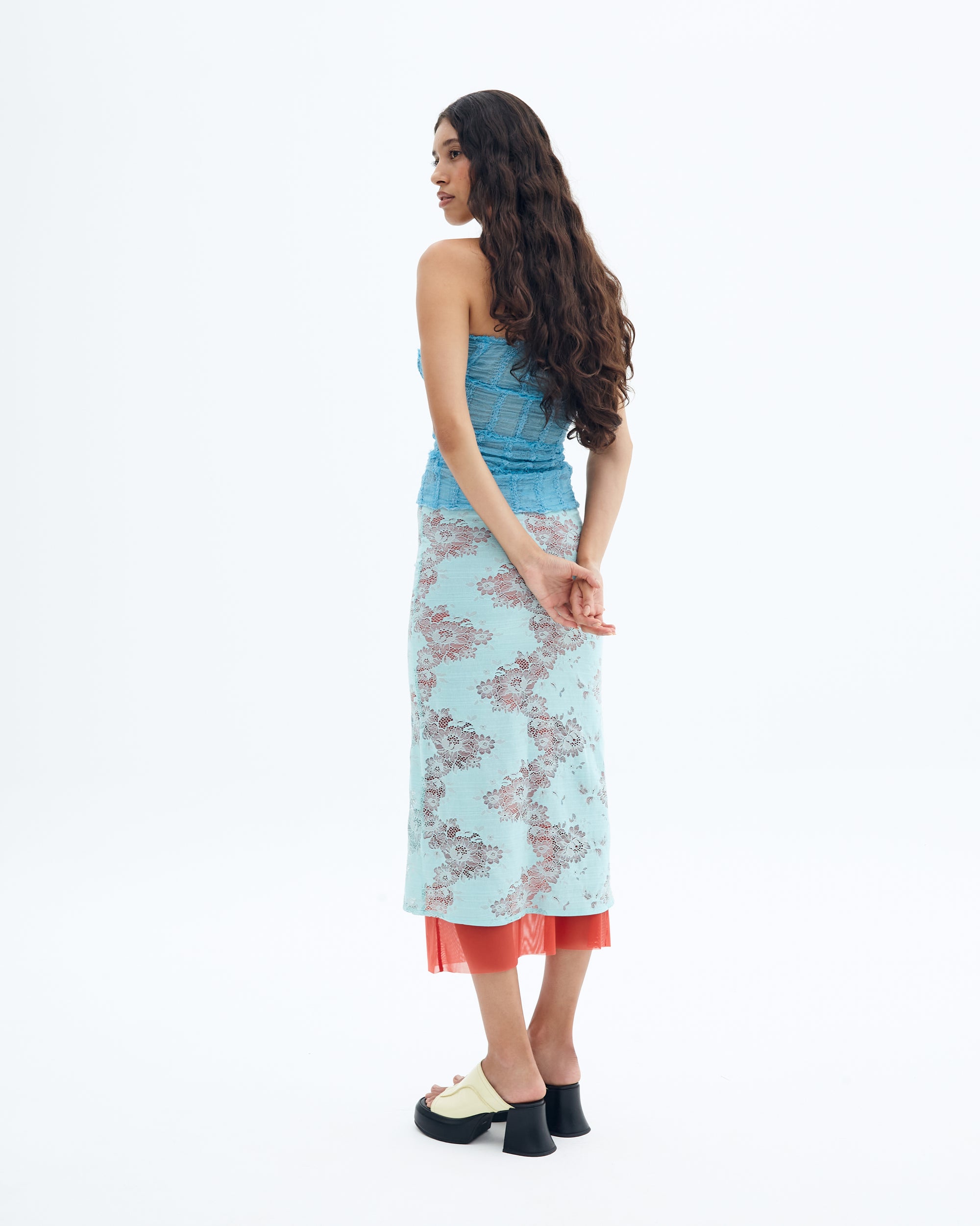 Qingbai double layer skirt