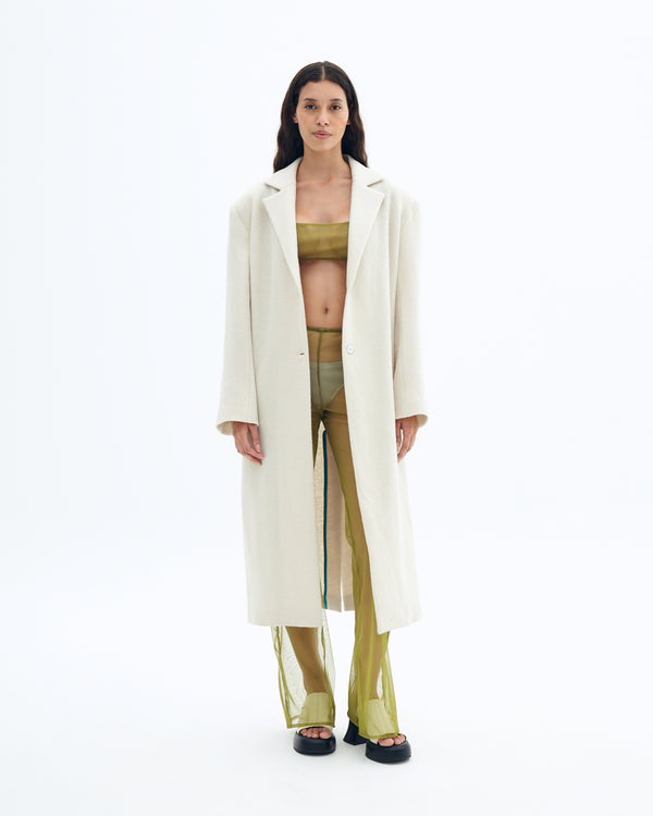 Celadon virgin wool coat