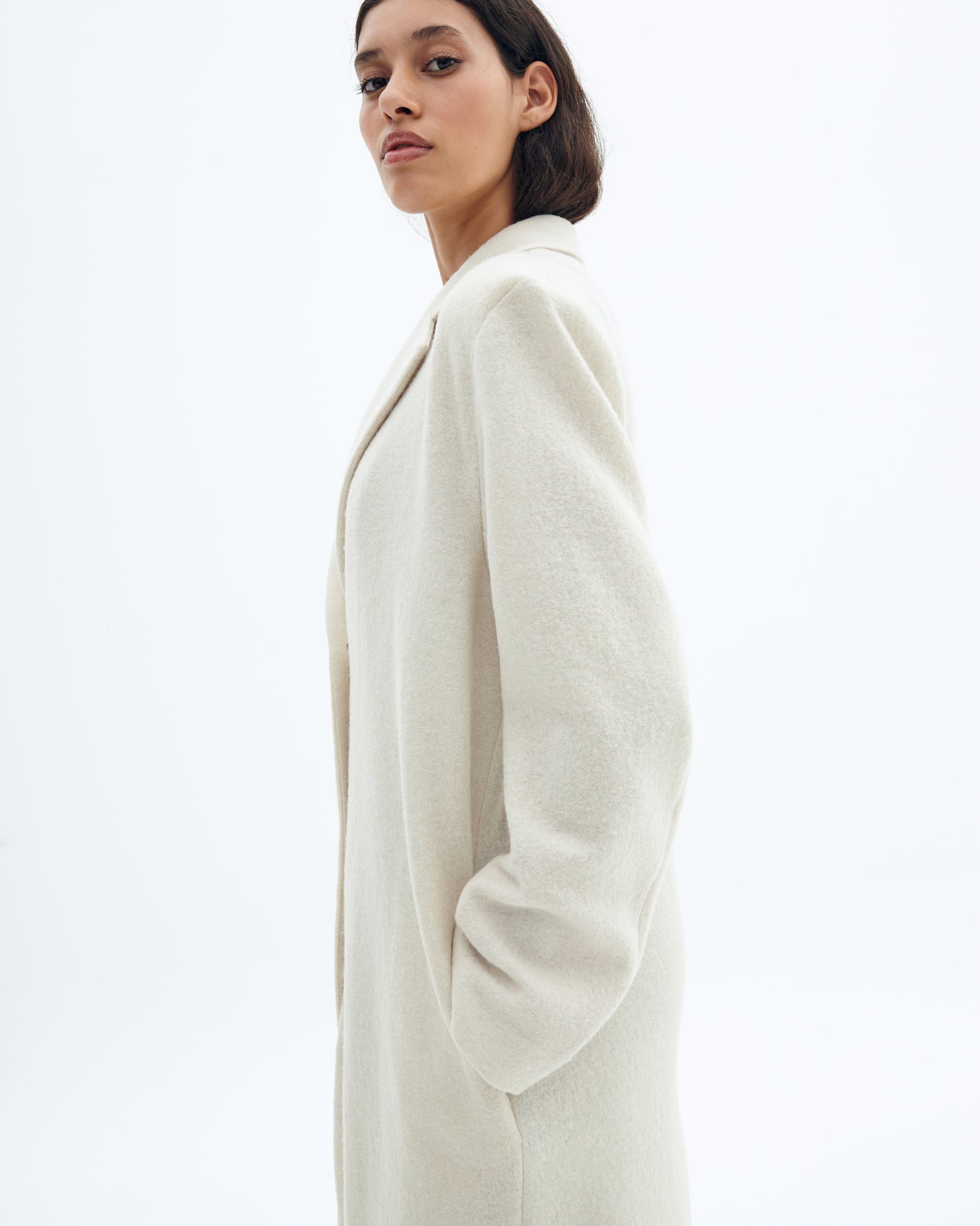 Celadon virgin wool coat