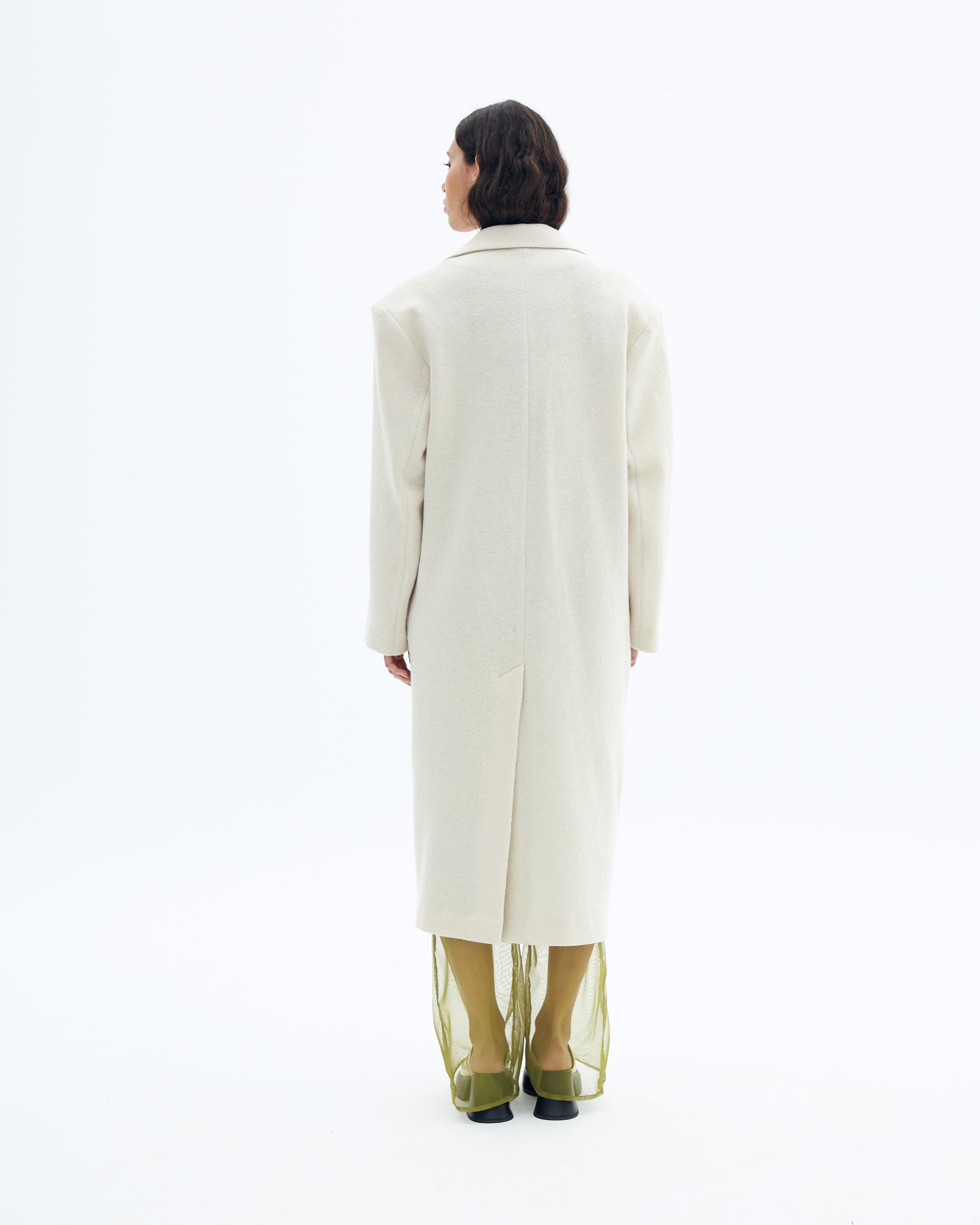 Celadon virgin wool coat