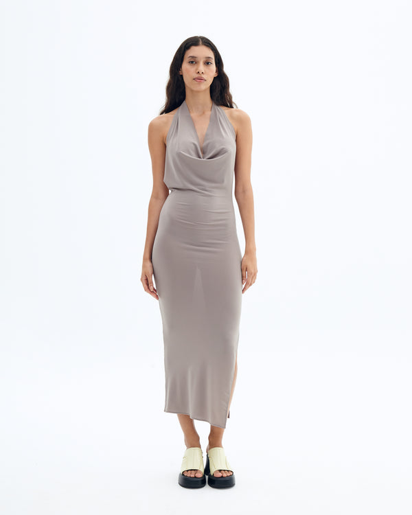 Wang neck tied dress
