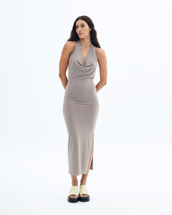 Wang neck tied dress