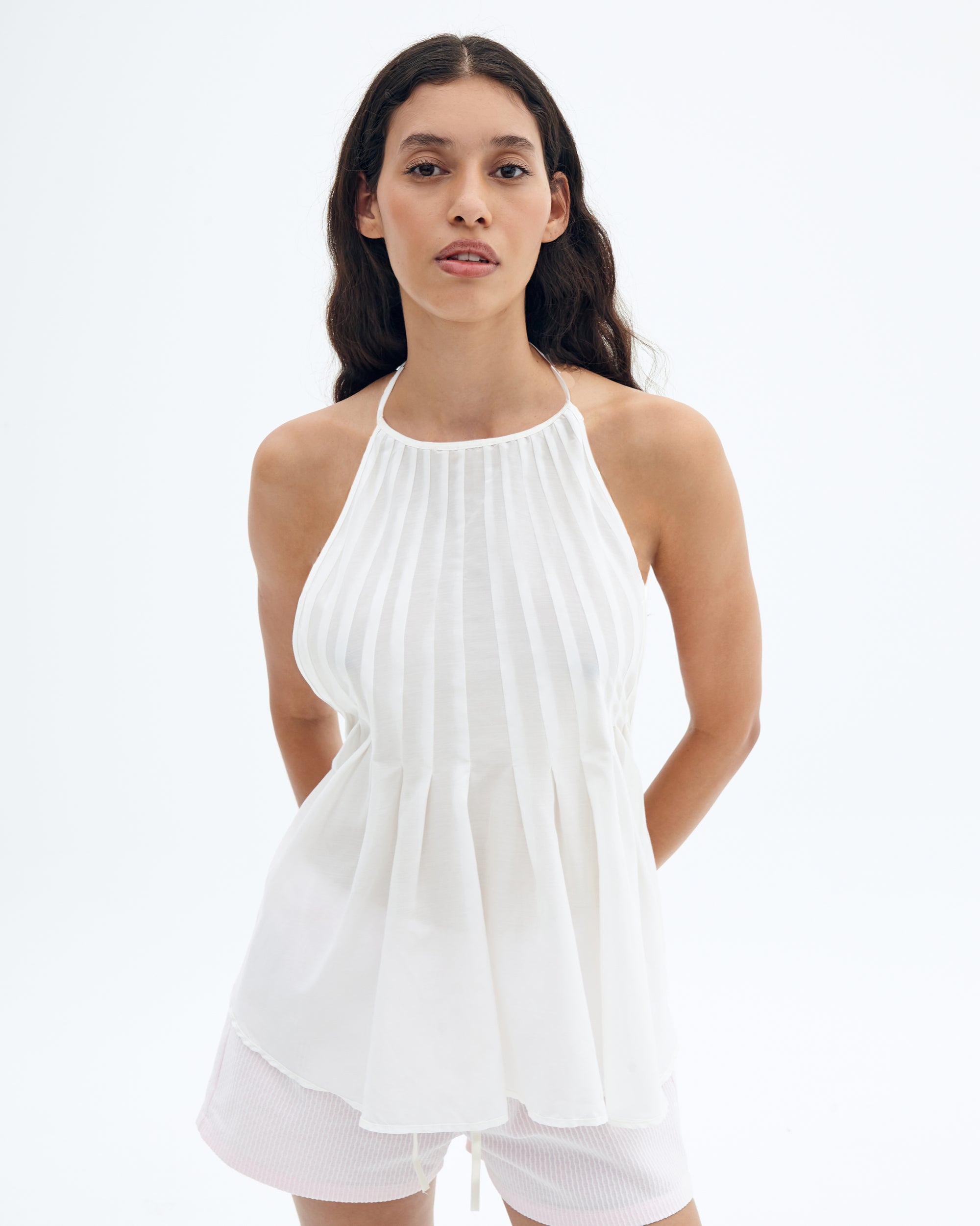 Shanghai voile pleated top