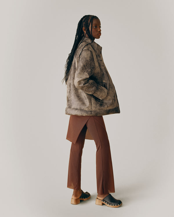 Distressed Vegan Leather Jacket