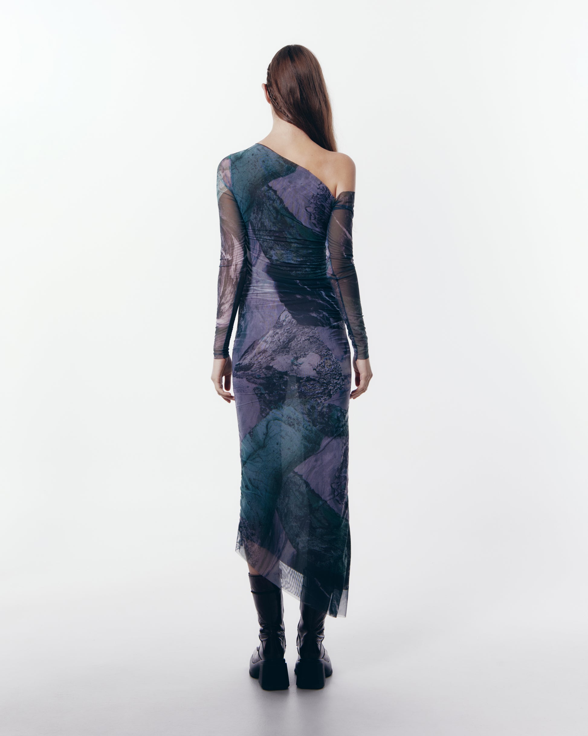 Akasha non see-through mesh dress (Print).