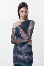 Akasha non see-through mesh dress (Print).