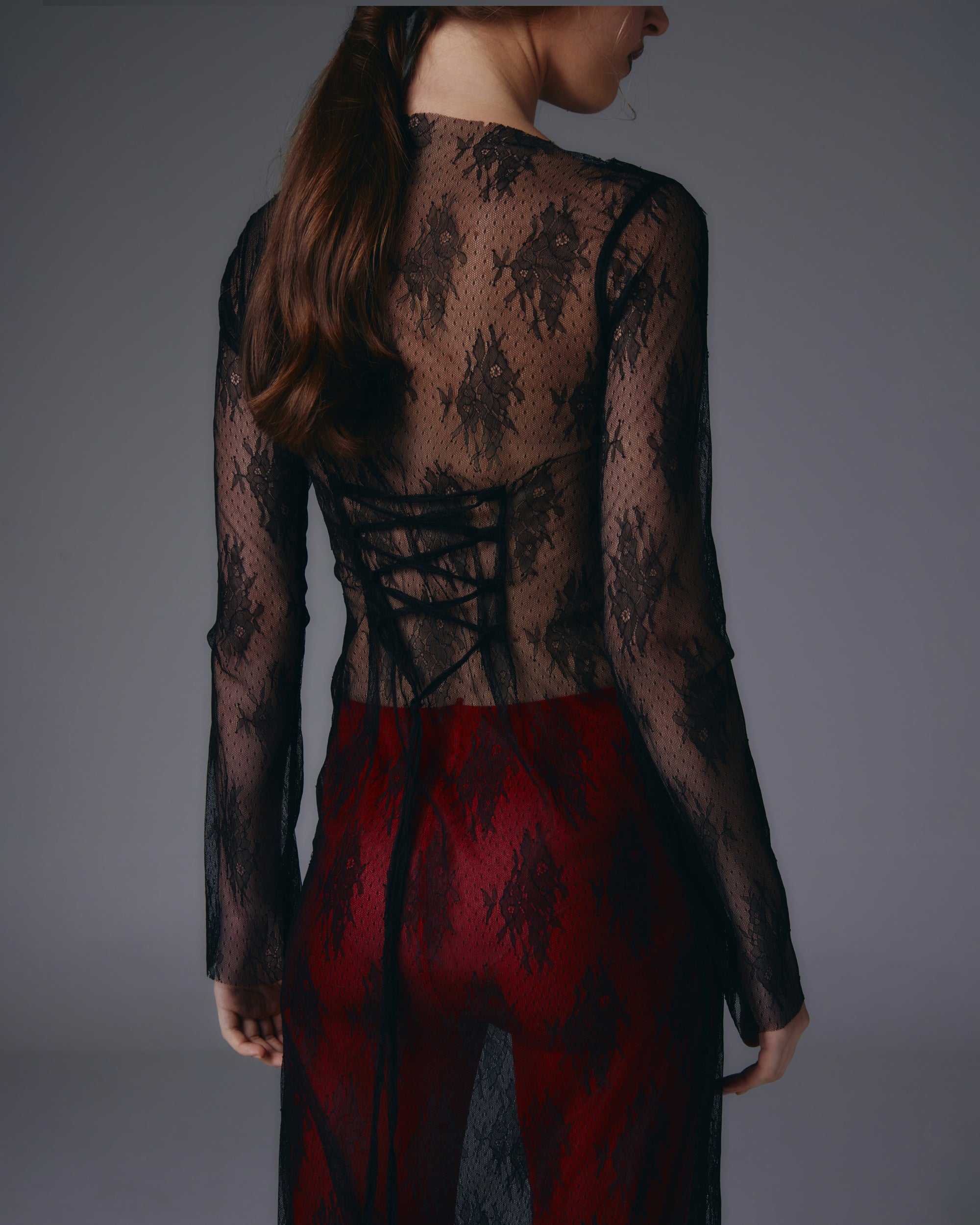 Raven lace dress.