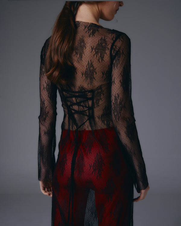 Raven lace dress.