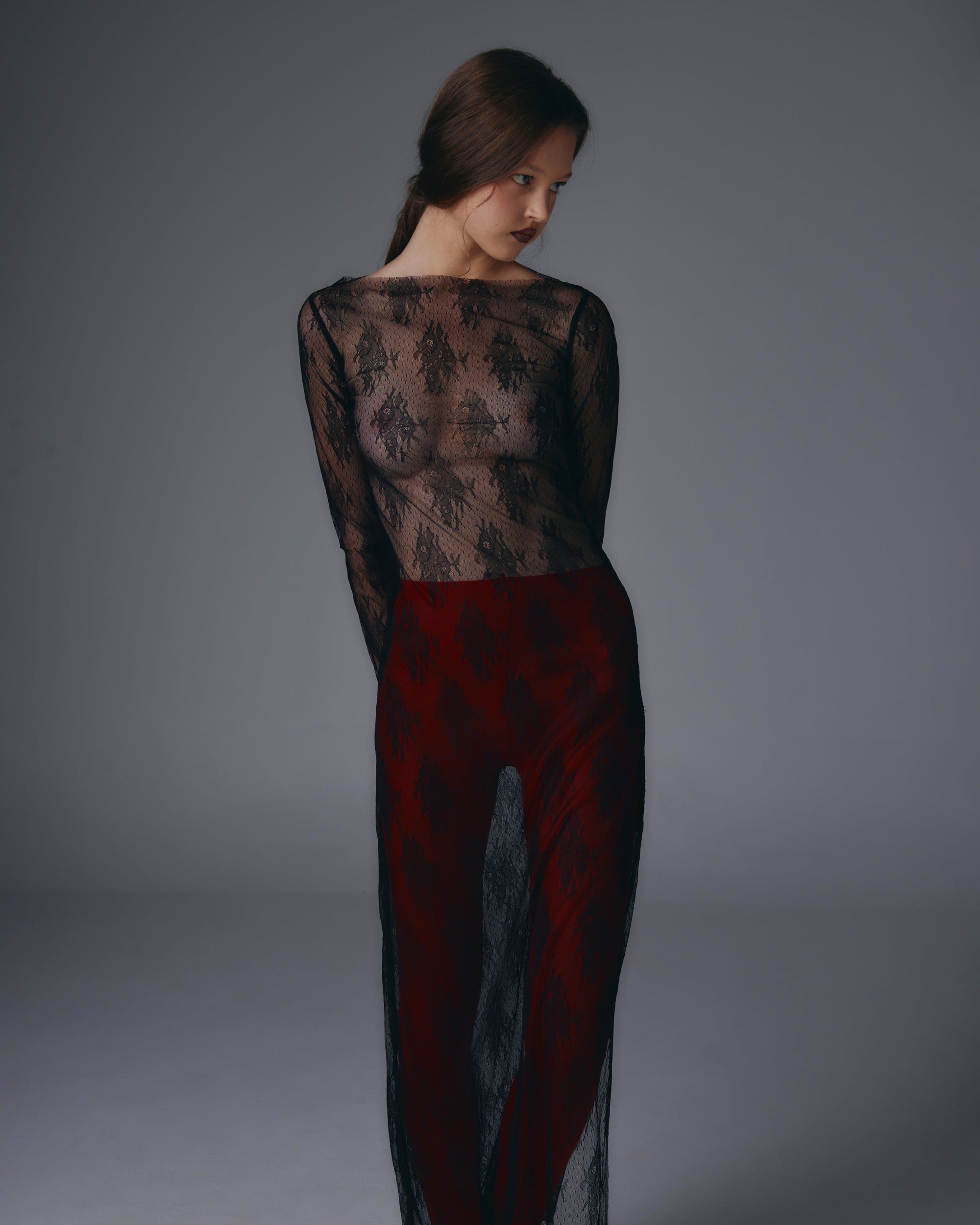 Raven lace dress.