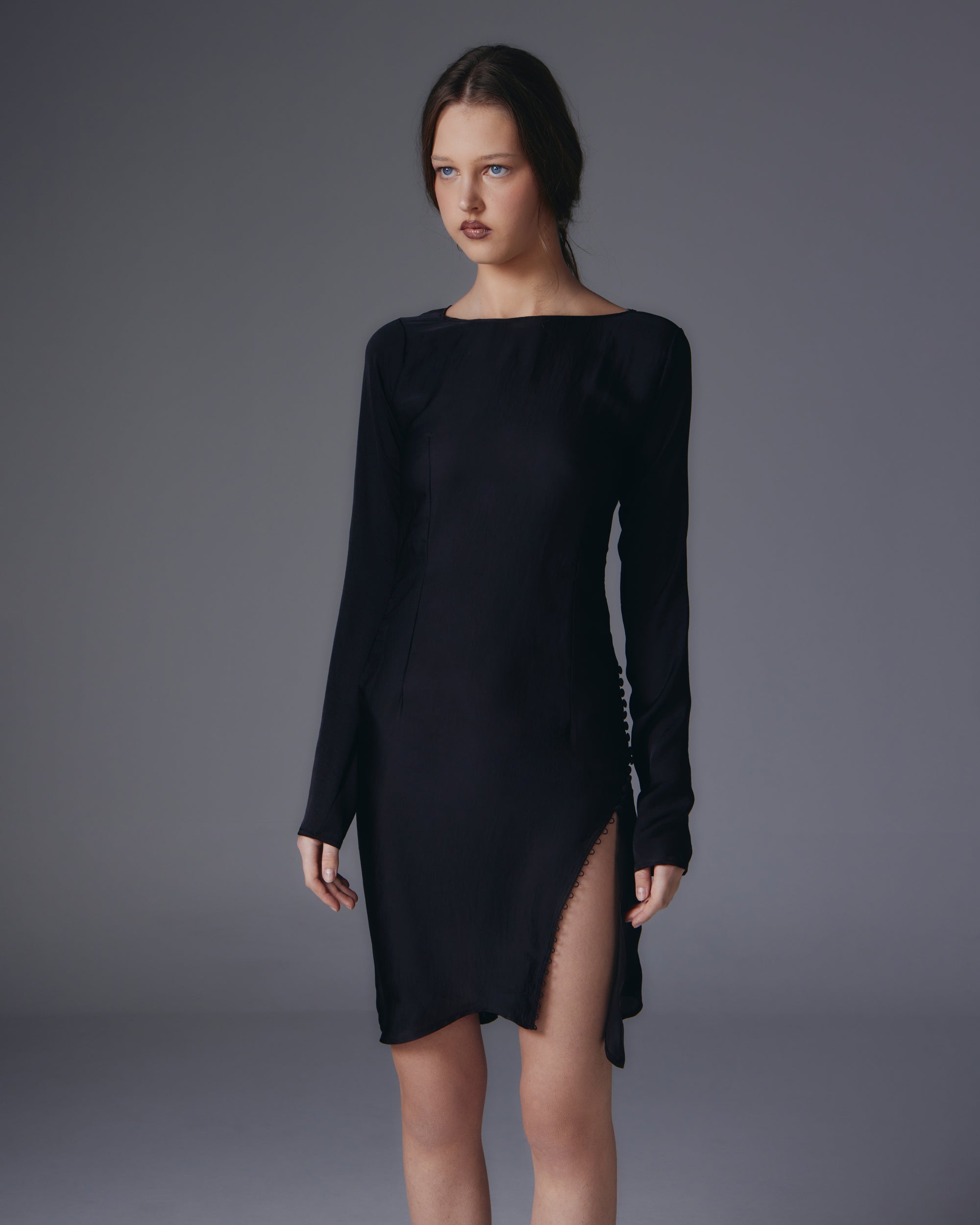 Darcia Dress with buttons detail.