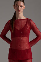 Sequined Net Top