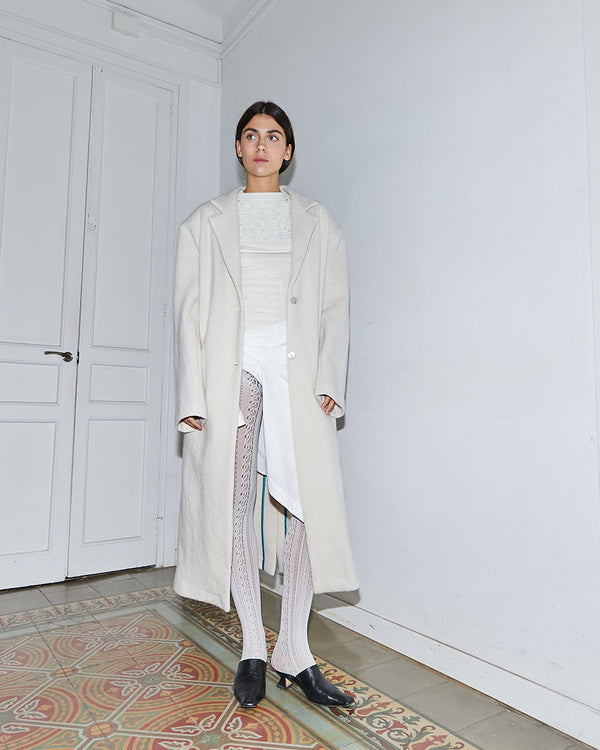 Celadon virgin wool coat