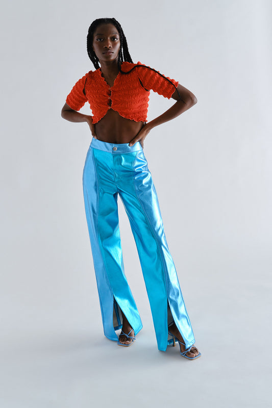 Two-Tone Foil Trousers